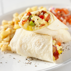 Breakfast Burrito on Plate