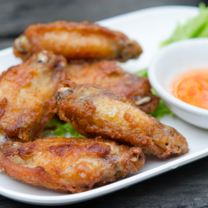 crispy chicken wings with dipping sauce