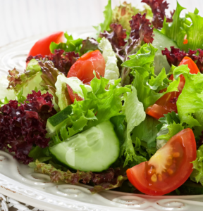 Green Salad with cucumber and tomato