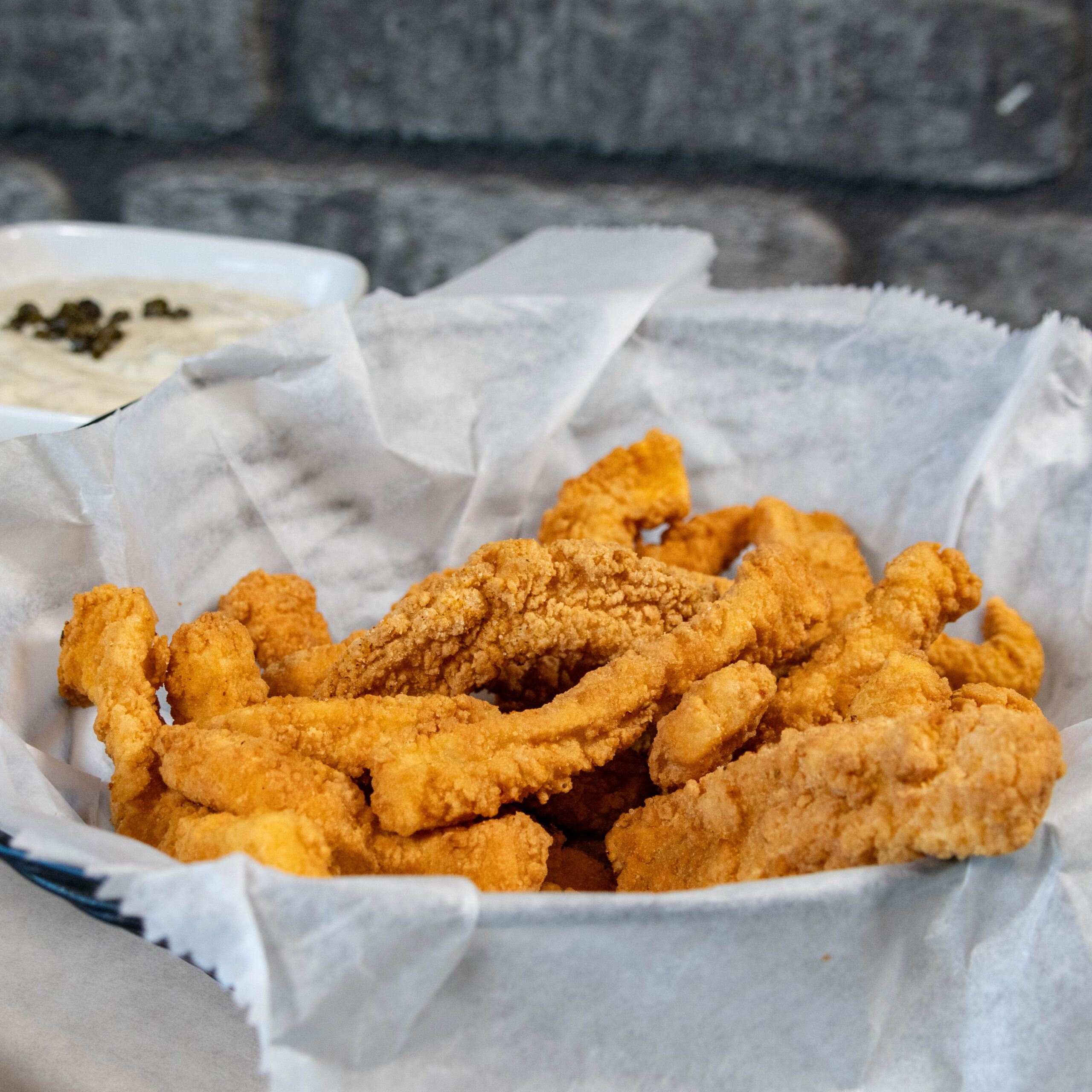 Basket of calamari strips