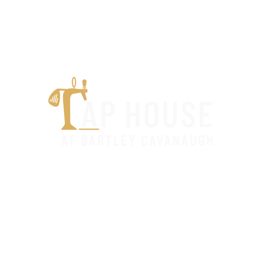 Tap House at Bartley Cavanaugh Logo with Gold T and White Writing